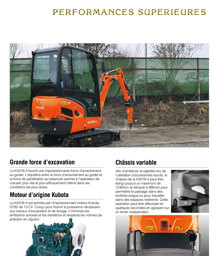 mini pelle neuve KUBOTA KX016-4 – Image 5