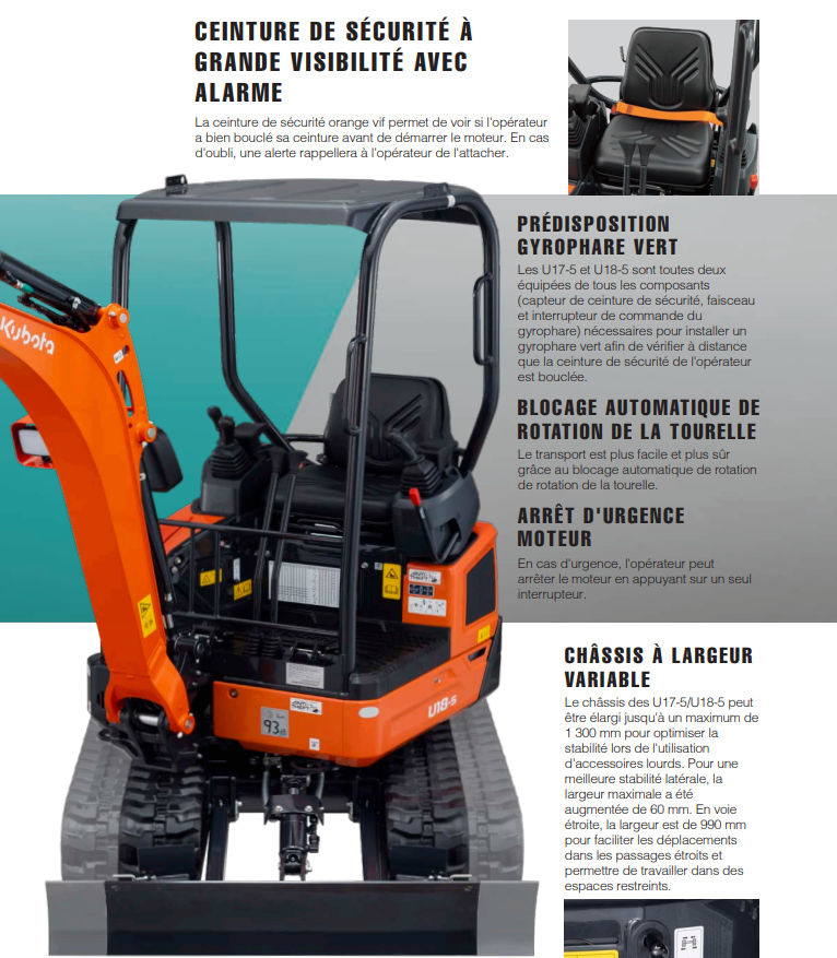 mini pelle neuve KUBOTA U17-5 – Image 6