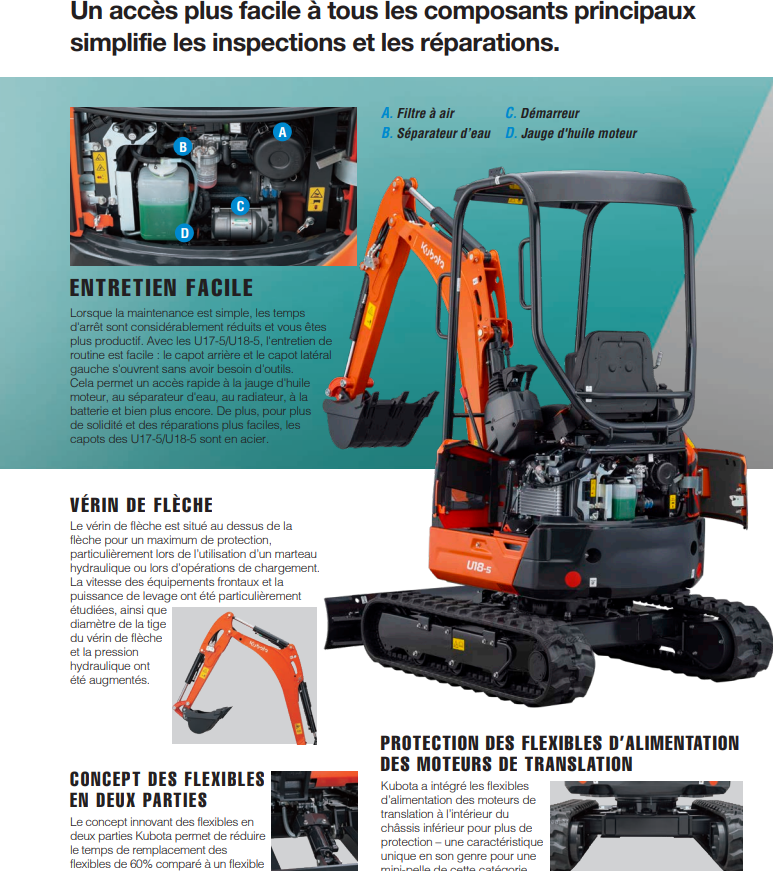 MINI PELLE KUBOTA NEUVE U18-5 – Image 8