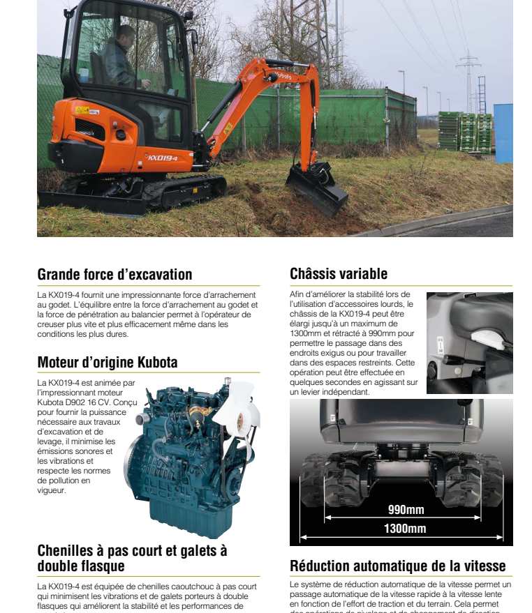 Mini pelles neuve Kubota KX019-4 – Image 4