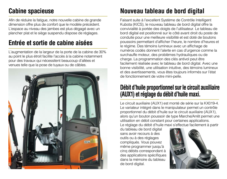 Mini pelles neuve Kubota KX019-4 – Image 7