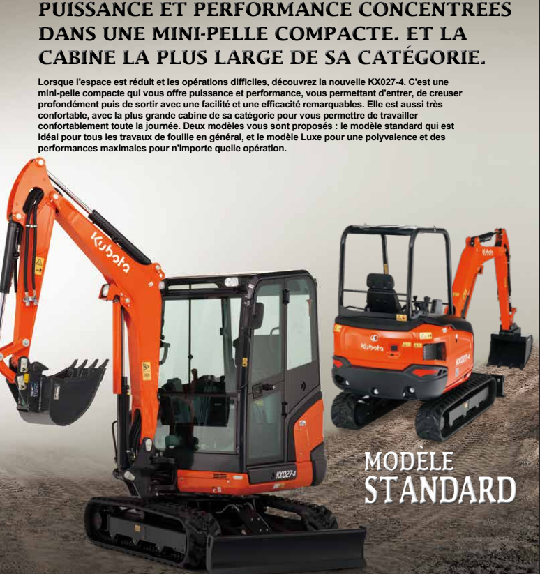 Mini pelles neuve Kubota KX027-4 – Image 5