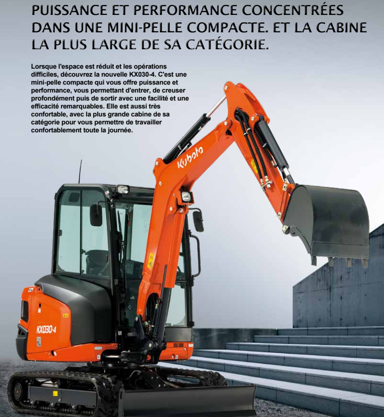 Mini pelle neuve Kubota KX030-4 – Image 3